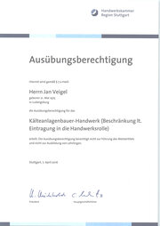 Kälteanlagenbauer - Handwerk Kälteanlagenbauer - Handwerk