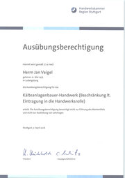 Kälteanlagenbauer - Handwerk